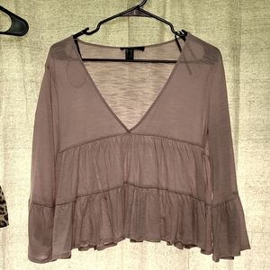 Forever21 crop blouse, light pink, size medium, brand new
